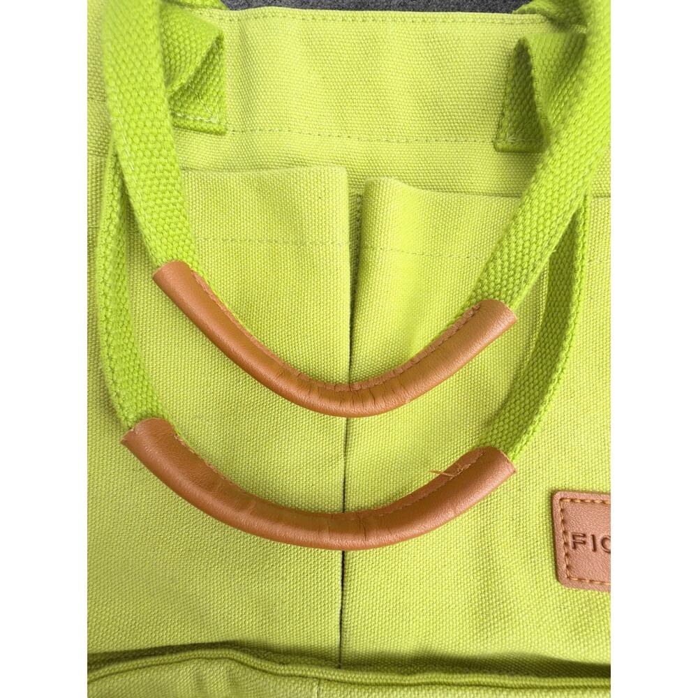FIORETTO Green Tote Bag Zip Closure w/ Pockets Detachable Adjustable Strap - Picture 12 of 13